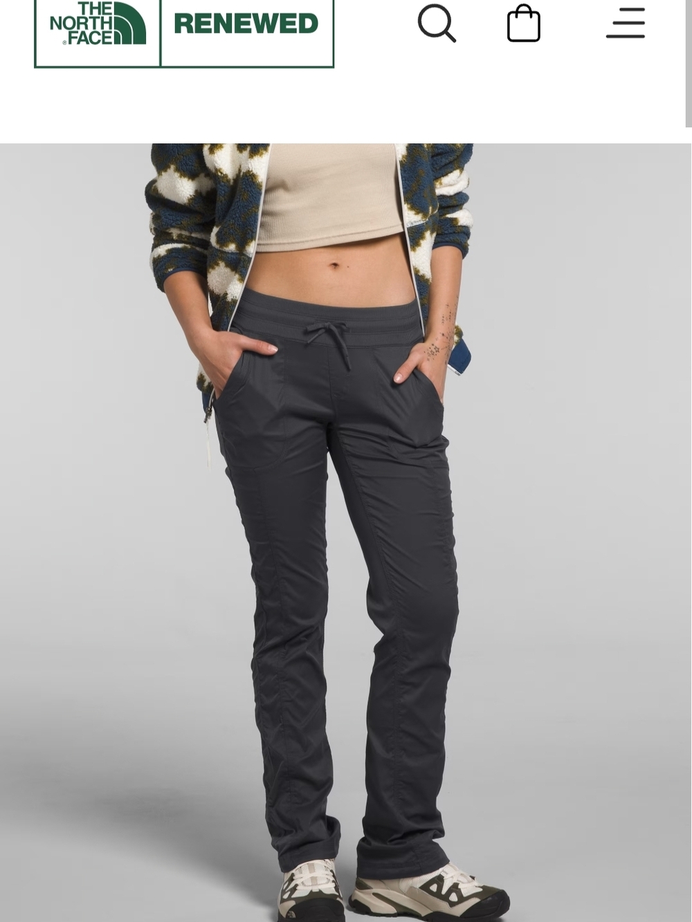 NWT $80 The North Face Women's Aphrodite 2.0 Pant Asphalte Grey Sz XXL